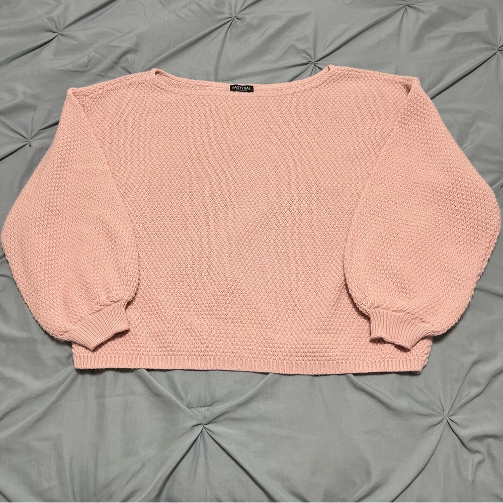 Nasty Gal Pink Off-the-Shoulder Sweater size 8 - Picture 11 of 12